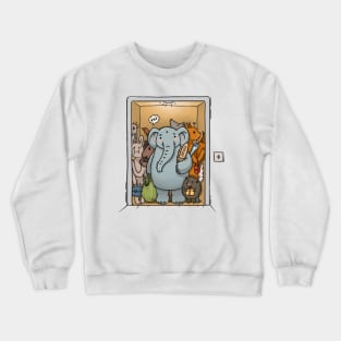 Overloaded elevator with animal Crewneck Sweatshirt